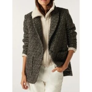 Ba&sh "Lady Jacket"  Blazer Jacket Brown Thick US S $515 Dark Academia Parisian